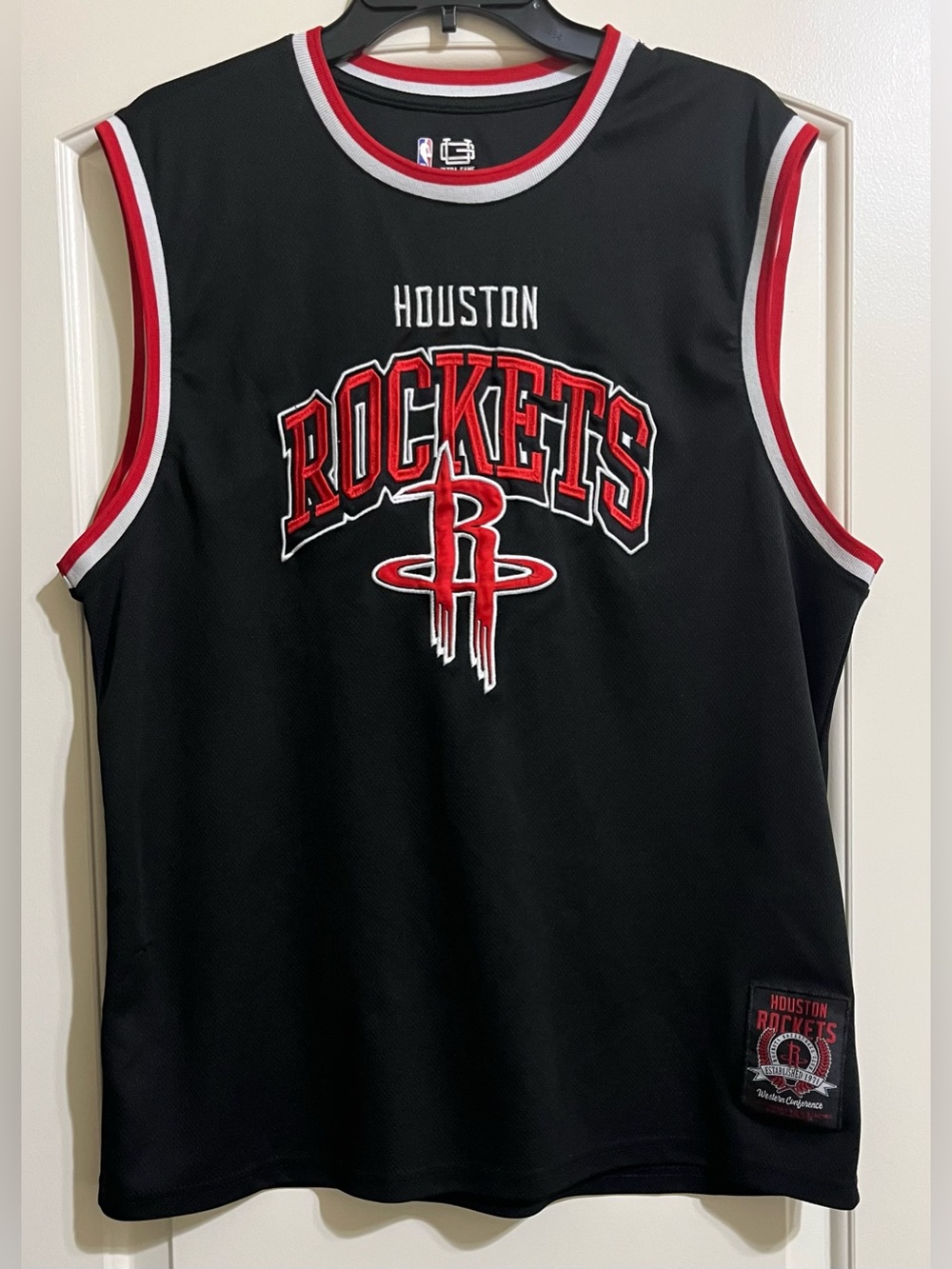 Houston Rockets Men’s Jersey Black Embroidered NBA Western Conference XL